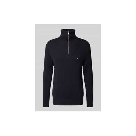 Sweter z dzianiny z wyhaftowanym logo ze sklepu Peek&Cloppenburg  w kategorii Swetry męskie - zdjęcie 177835161