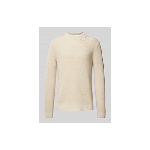 Sweter z dzianiny z prążkowanymi wykończeniami model ‘VIGGO’ ze sklepu Peek&Cloppenburg  w kategorii Swetry męskie - zdjęcie 177835411