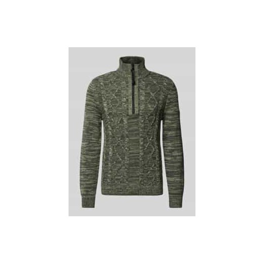 Sweter z dzianiny z prążkowanymi wykończeniami ze sklepu Peek&Cloppenburg  w kategorii Swetry męskie - zdjęcie 177835450