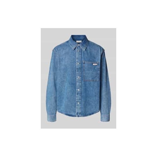 Koszula jeansowa o kroju regular fit z nadrukiem z logo ze sklepu Peek&Cloppenburg  w kategorii Koszule męskie - zdjęcie 177835614