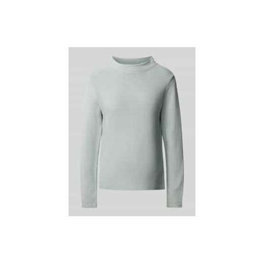 Sweter o kroju slim fit z dzianiny z wysokiej jakości bawełny z drobnym ściegiem lewym ze sklepu Peek&Cloppenburg  w kategorii Swetry damskie - zdjęcie 177835842