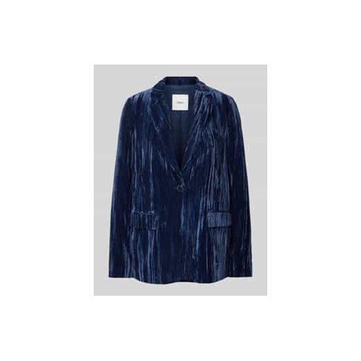 Żakiet aksamitny o kroju relaxed fit z ozdobnym guzikiem i zaznaczonymi kieszeniami z patką ze sklepu Peek&Cloppenburg  w kategorii Marynarki damskie - zdjęcie 177836031