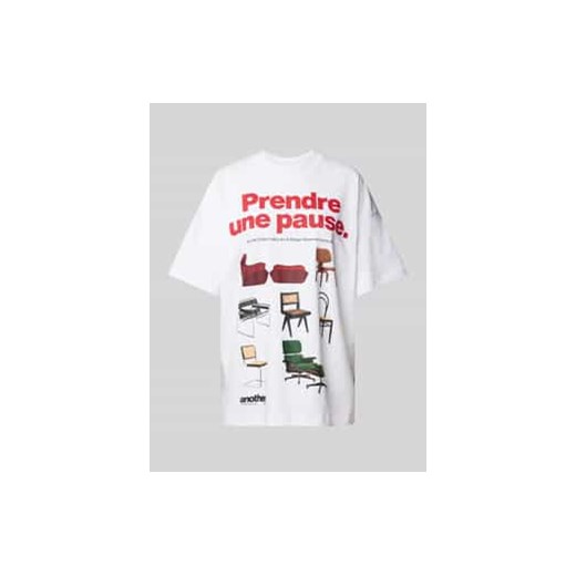 T-shirt o kroju oversized z nadrukiem z logo model ‘Prendre Une Pause’ ze sklepu Peek&Cloppenburg  w kategorii Bluzki damskie - zdjęcie 177836102