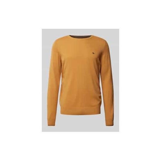 Sweter z dzianiny z wyhaftowanym logo ze sklepu Peek&Cloppenburg  w kategorii Swetry męskie - zdjęcie 177836132