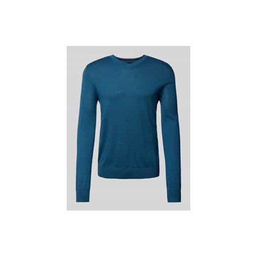 Sweter z dzianiny z dekoltem w serek ze sklepu Peek&Cloppenburg  w kategorii Swetry męskie - zdjęcie 177836300