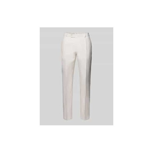 Spodnie o kroju slim fit z zakładkami w pasie i fakturowanym wzorem model ‘Peter’ ze sklepu Peek&Cloppenburg  w kategorii Spodnie męskie - zdjęcie 177836350