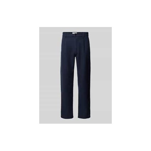 Spodnie o kroju regular fit z zakładkami w pasie i fakturowanym wzorem model ‘Everyday’ ze sklepu Peek&Cloppenburg  w kategorii Spodnie męskie - zdjęcie 177836541