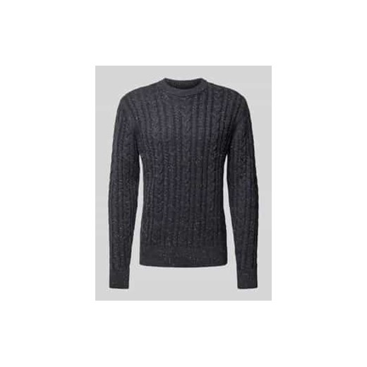 Sweter z dzianiny z prążkowanymi wykończeniami model ‘Karl’ ze sklepu Peek&Cloppenburg  w kategorii Swetry męskie - zdjęcie 177836660