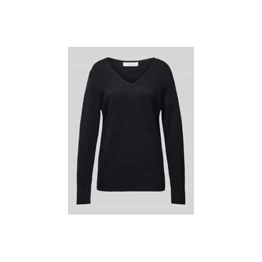 Sweter z dzianiny z zaokrąglonym dekoltem w serek ze sklepu Peek&Cloppenburg  w kategorii Swetry damskie - zdjęcie 177836982