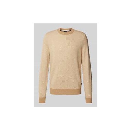 Sweter z dzianiny z prążkowanymi wykończeniami model ‘Eltoro’ ze sklepu Peek&Cloppenburg  w kategorii Swetry męskie - zdjęcie 177837161