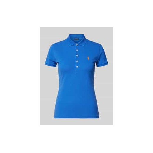 Koszulka polo z czystej bawełny z wyhaftowanym logo model ‘JULIE’ ze sklepu Peek&Cloppenburg  w kategorii Bluzki damskie - zdjęcie 177837180