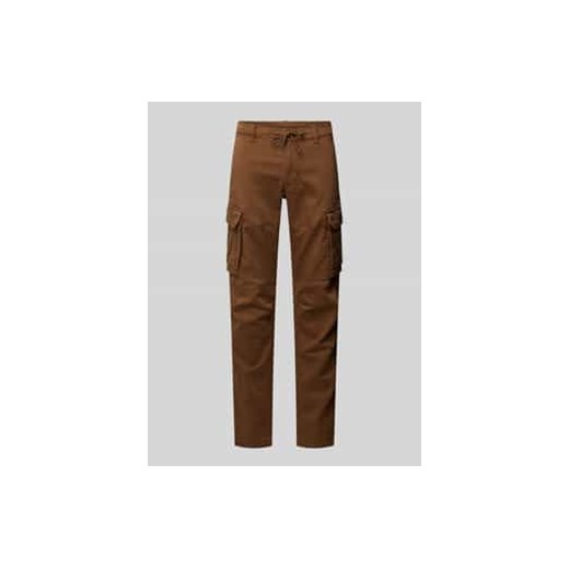 Spodnie cargo o kroju tapered fit z tunelem ze sklepu Peek&Cloppenburg  w kategorii Spodnie męskie - zdjęcie 177838113
