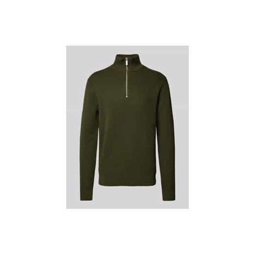 Sweter z dzianiny z prążkowanymi wykończeniami model ‘DANE’ ze sklepu Peek&Cloppenburg  w kategorii Swetry męskie - zdjęcie 177838153