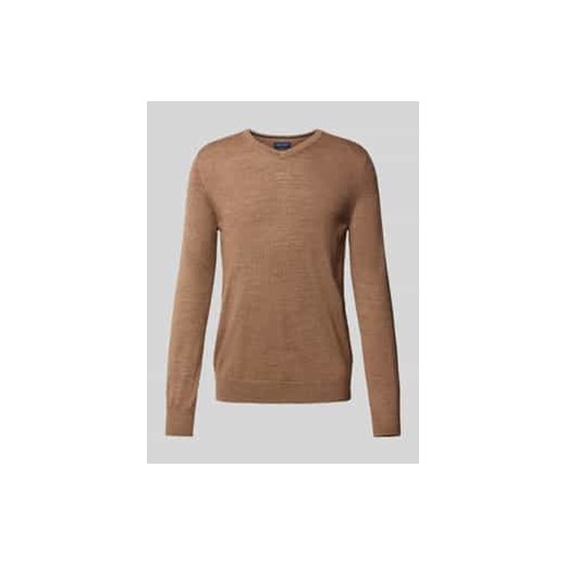 Sweter z dzianiny z dekoltem w serek ze sklepu Peek&Cloppenburg  w kategorii Swetry męskie - zdjęcie 177838352