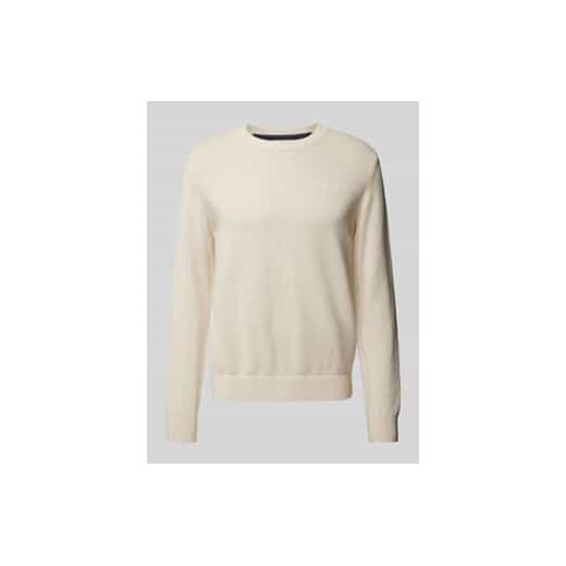 Sweter z dzianiny o kroju regular fit z czystej bawełny z wyhaftowanym logo ze sklepu Peek&Cloppenburg  w kategorii Swetry męskie - zdjęcie 177838671