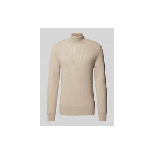 Sweter z dzianiny z prążkowanymi wykończeniami ze sklepu Peek&Cloppenburg  w kategorii Swetry męskie - zdjęcie 177839124