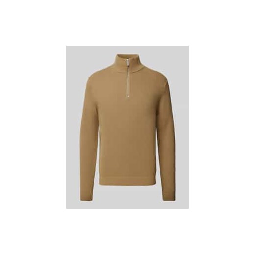 Sweter z dzianiny z prążkowanymi wykończeniami model ‘DANE’ ze sklepu Peek&Cloppenburg  w kategorii Swetry męskie - zdjęcie 177839262