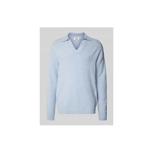 Sweter z dzianiny z prążkowanymi wykończeniami model ‘RUSTINO’ ze sklepu Peek&Cloppenburg  w kategorii Swetry męskie - zdjęcie 177839403