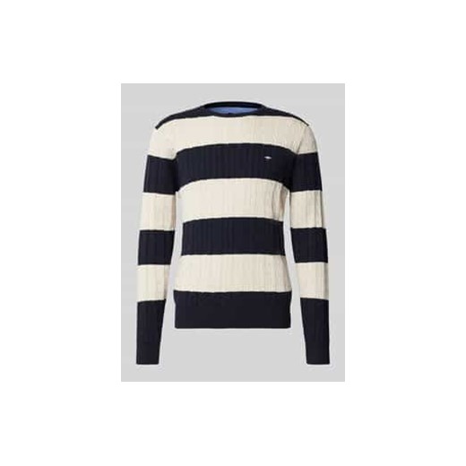 Sweter z dzianiny z wzorem warkocza ze sklepu Peek&Cloppenburg  w kategorii Swetry męskie - zdjęcie 177839424