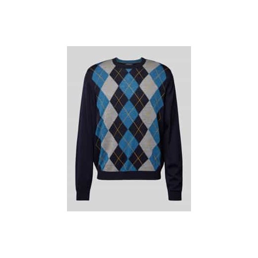Sweter z dzianiny z okrągłym dekoltem ze sklepu Peek&Cloppenburg  w kategorii Swetry męskie - zdjęcie 177839831