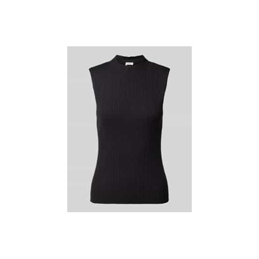 Top o kroju slim fit z dzianiny z prążkowanej mieszanki wiskozy i streczu ze sklepu Peek&Cloppenburg  w kategorii Bluzki damskie - zdjęcie 177839883