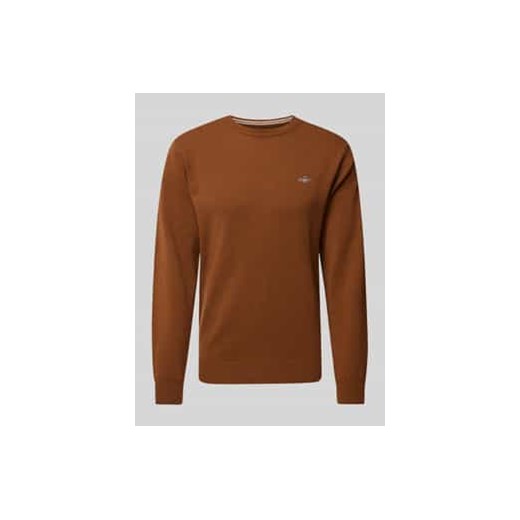 Sweter z dzianiny z wełny z okrągłym dekoltem ze sklepu Peek&Cloppenburg  w kategorii Swetry męskie - zdjęcie 177840420