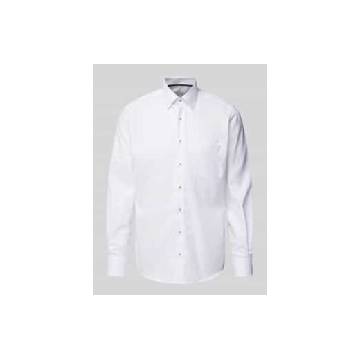 Koszula biznesowa o kroju modern fit z kołnierzykiem typu kent i kieszenią na piersi ze sklepu Peek&Cloppenburg  w kategorii Koszule męskie - zdjęcie 177840971