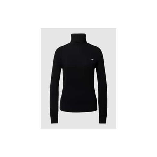 Golf z mieszanki lnu z wyhaftowanym logo ze sklepu Peek&Cloppenburg  w kategorii Swetry damskie - zdjęcie 177841250
