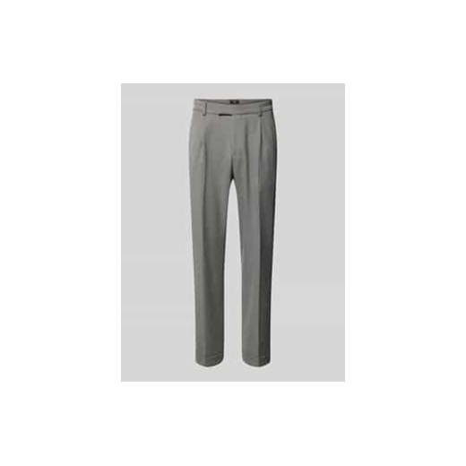 Spodnie materiałowe o kroju slim fit z zakładkami w pasie ze sklepu Peek&Cloppenburg  w kategorii Spodnie męskie - zdjęcie 177841271