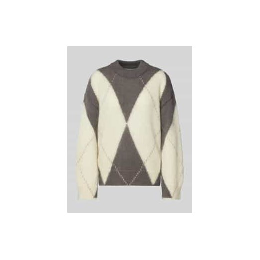 Sweter z dzianiny z okrągłym dekoltem model ‘GWYNEIRAA ARGYLE’ ze sklepu Peek&Cloppenburg  w kategorii Swetry damskie - zdjęcie 177841493