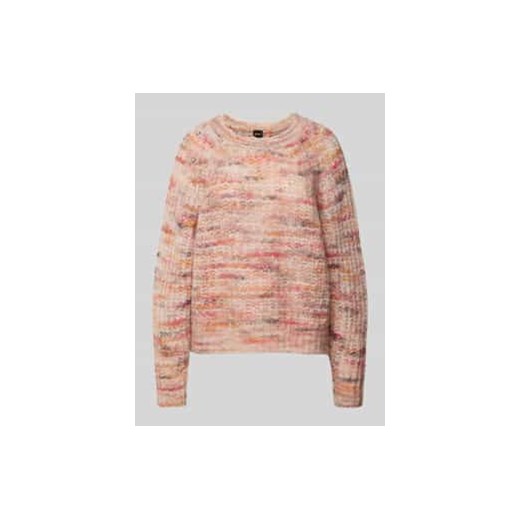 Sweter z dzianiny z prążkowanym,okrągłym dekoltem model ‘FIAMBEL’ ze sklepu Peek&Cloppenburg  w kategorii Swetry damskie - zdjęcie 177841860