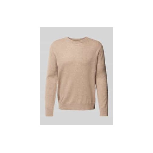 Sweter z dzianiny z kaszmiru z okrągłym dekoltem ze sklepu Peek&Cloppenburg  w kategorii Swetry męskie - zdjęcie 177842054