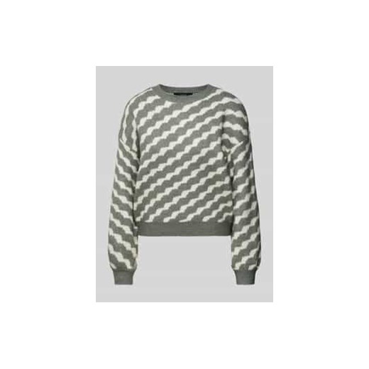 Sweter z dzianiny ze wzorem w ukośne paski model ‘LARA’ ze sklepu Peek&Cloppenburg  w kategorii Swetry damskie - zdjęcie 177842113