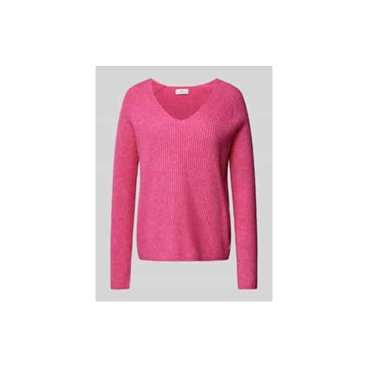 Sweter z dzianiny z dekoltem w serek ze sklepu Peek&Cloppenburg  w kategorii Swetry damskie - zdjęcie 177842811