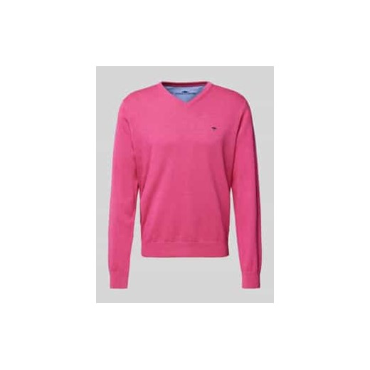 Sweter z dzianiny z wyhaftowanym logo ze sklepu Peek&Cloppenburg  w kategorii Swetry męskie - zdjęcie 177842861