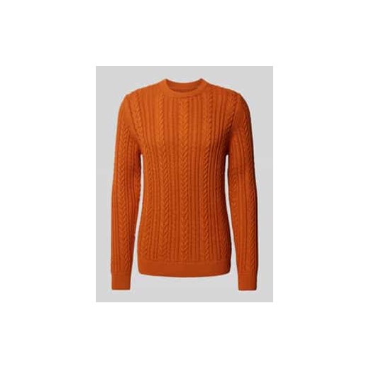 Sweter z dzianiny z wzorem warkocza ze sklepu Peek&Cloppenburg  w kategorii Swetry męskie - zdjęcie 177843322