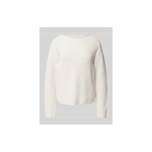 Sweter z dzianiny z prążkowanym,okrągłym dekoltem ze sklepu Peek&Cloppenburg  w kategorii Swetry damskie - zdjęcie 177843934