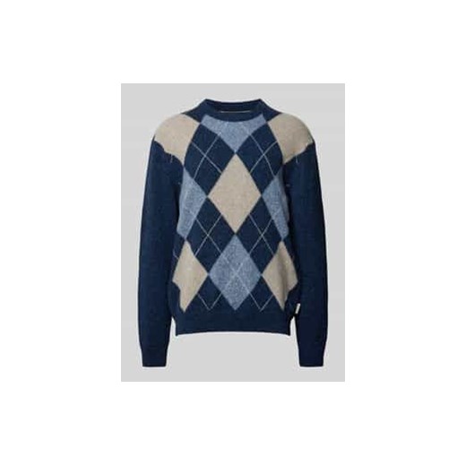 Sweter z dzianiny z okrągłym dekoltem model ‘ARGYLE’ ze sklepu Peek&Cloppenburg  w kategorii Swetry męskie - zdjęcie 177844180
