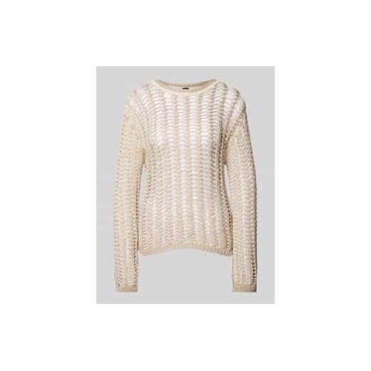 Sweter z dzianiny z haftem angielskim model ‘NICK’ ze sklepu Peek&Cloppenburg  w kategorii Swetry damskie - zdjęcie 177844184