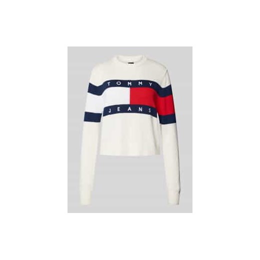 Sweter z dzianiny z detalem z logo model ‘CENTER FLAG’ ze sklepu Peek&Cloppenburg  w kategorii Swetry damskie - zdjęcie 177846291