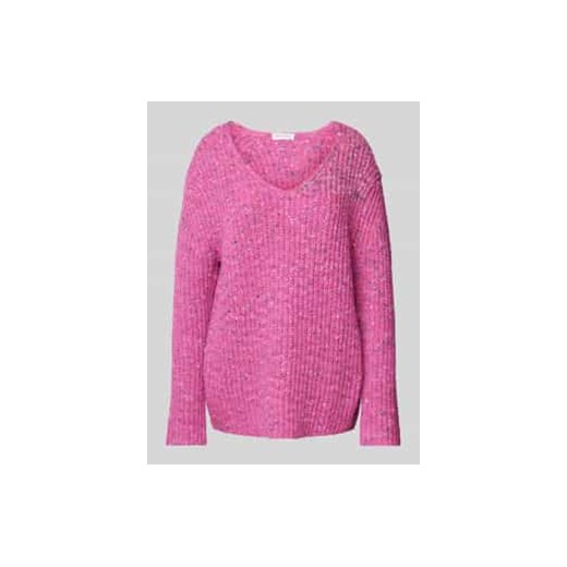 Sweter z dzianiny z dekoltem w serek ze sklepu Peek&Cloppenburg  w kategorii Swetry damskie - zdjęcie 177846492