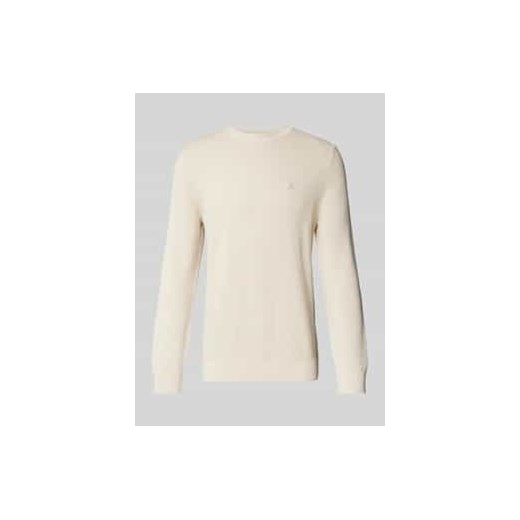 Sweter z dzianiny o kroju regular fit z czystej bawełny z wyhaftowanym logo ze sklepu Peek&Cloppenburg  w kategorii Swetry męskie - zdjęcie 177846741