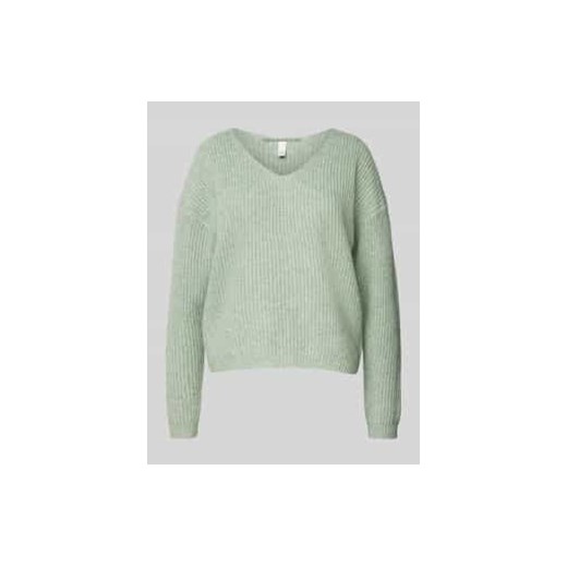 Sweter z dzianiny z dekoltem w serek ze sklepu Peek&Cloppenburg  w kategorii Swetry damskie - zdjęcie 177846953