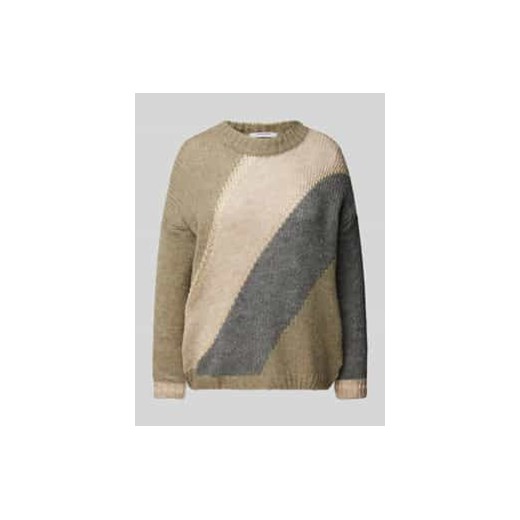 Sweter z dzianiny z prążkowanymi wykończeniami ze sklepu Peek&Cloppenburg  w kategorii Swetry damskie - zdjęcie 177847902