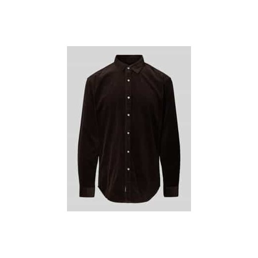 Koszula sztruksowa o kroju tailored fit z kołnierzykiem typu kent ze sklepu Peek&Cloppenburg  w kategorii Koszule męskie - zdjęcie 177847913