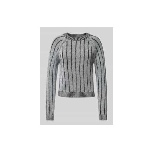 Sweter z dzianiny o kroju regular fit z prążkowaną fakturą i efektowną przędzą model ‘VANJA’ ze sklepu Peek&Cloppenburg  w kategorii Swetry damskie - zdjęcie 177849082