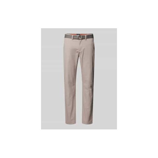 Spodnie materiałowe o kroju slim fit z paskiem ze sklepu Peek&Cloppenburg  w kategorii Spodnie męskie - zdjęcie 177849303