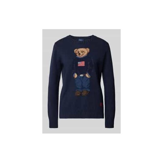 Sweter z dzianiny z wyhaftowanym motywem model ‘BEAR’ ze sklepu Peek&Cloppenburg  w kategorii Swetry damskie - zdjęcie 177849312