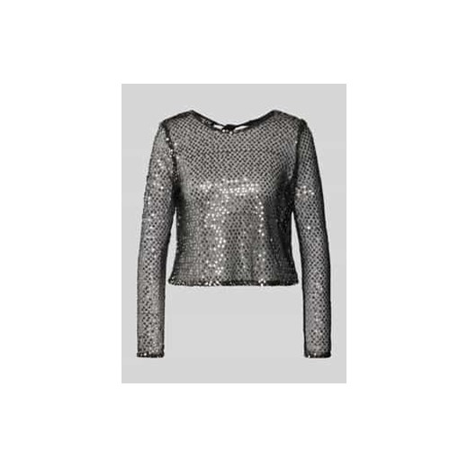 Bluzka dwustronna krótka o kroju slim fit z cekinami model ‘RISSI’ ze sklepu Peek&Cloppenburg  w kategorii Bluzki damskie - zdjęcie 177849421