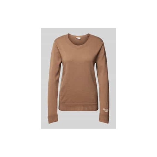 Sweter z dzianiny z wyhaftowanym logo ze sklepu Peek&Cloppenburg  w kategorii Swetry damskie - zdjęcie 177849720